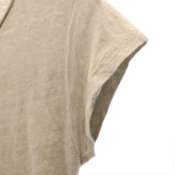 ACNE アクネ リネン 半袖 Tシャツ XS ブラウン系 レディース