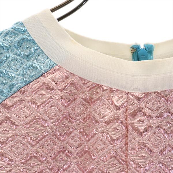 MARNI マルニ 2011ss 半袖 カットソー ピンク×水色 ラメ 織地 レディース