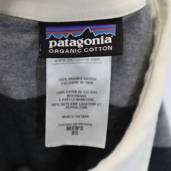 patagonia パタゴニア アウトドア ボーダー 半袖 ポロシャツ XS グレー系 メンズ