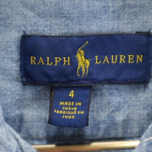 RALPH LAUREN ラルフローレン 長袖 シャンブレー ボタンダウンシャツ 4 キッズ
