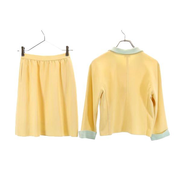 FOXEY フォクシー 日本製 スカートスーツ 上下 セットアップ 40 イエロー系 レディース