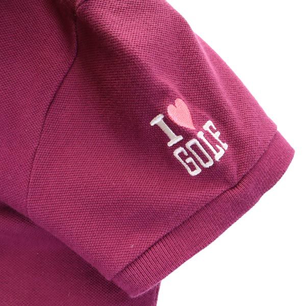 PEARLY GATES パーリーゲイツ 日本製 ゴルフ 半袖 ポロシャツ 0 紫系 鹿の子 レディース