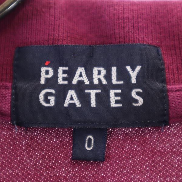 PEARLY GATES パーリーゲイツ 日本製 ゴルフ 半袖 ポロシャツ 0 紫系 鹿の子 レディース