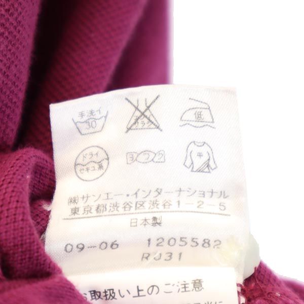PEARLY GATES パーリーゲイツ 日本製 ゴルフ 半袖 ポロシャツ 0 紫系 鹿の子 レディース