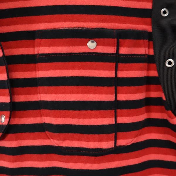 MARC JACOBS マークジェイコブス ボーダー 長袖 ハーフジップ カットソー S レッド系 レディース