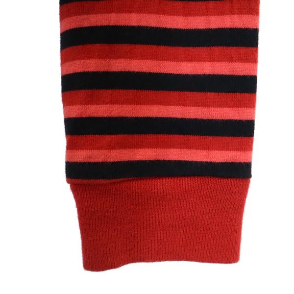 MARC JACOBS マークジェイコブス ボーダー 長袖 ハーフジップ カットソー S レッド系 レディース