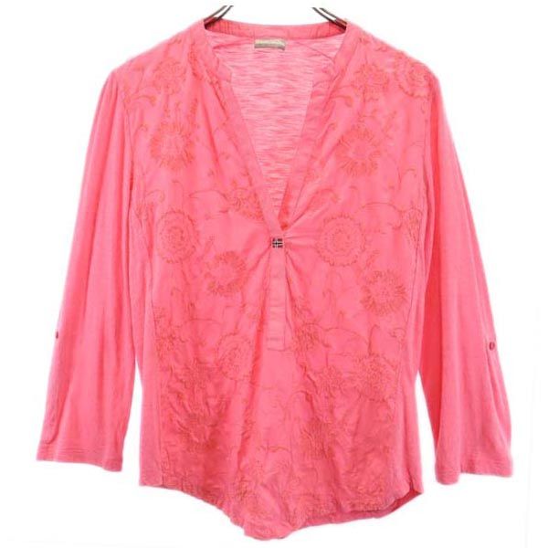 NAPAPIJRI ナパピリ 長袖 スキッパーカラー シャツ S ピンク系 レディース