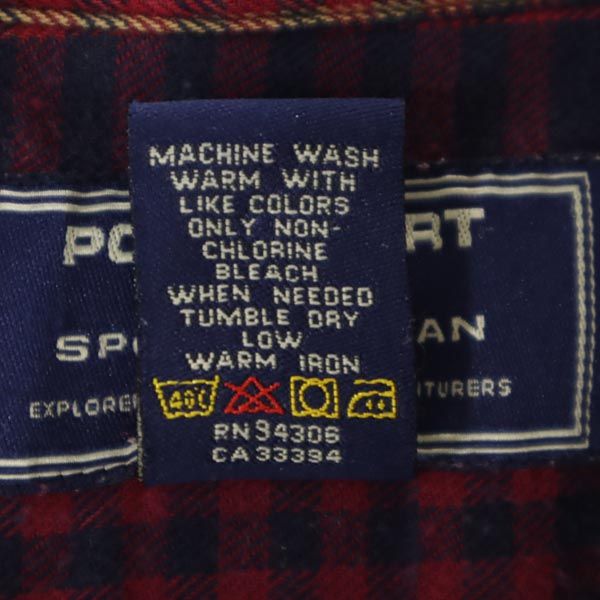 POLO SPORT RALPH LAUREN ポロスポーツ ラルフローレン 長袖 チェックシャツ M ネイビー×赤系 レディース