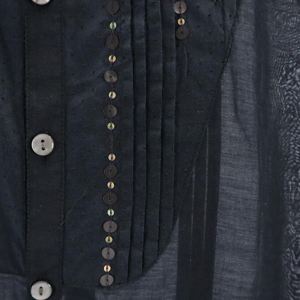 DIESEL ディーゼル スパンコールデザイン 長袖 ブラウス XS 黒 シャツ レディース