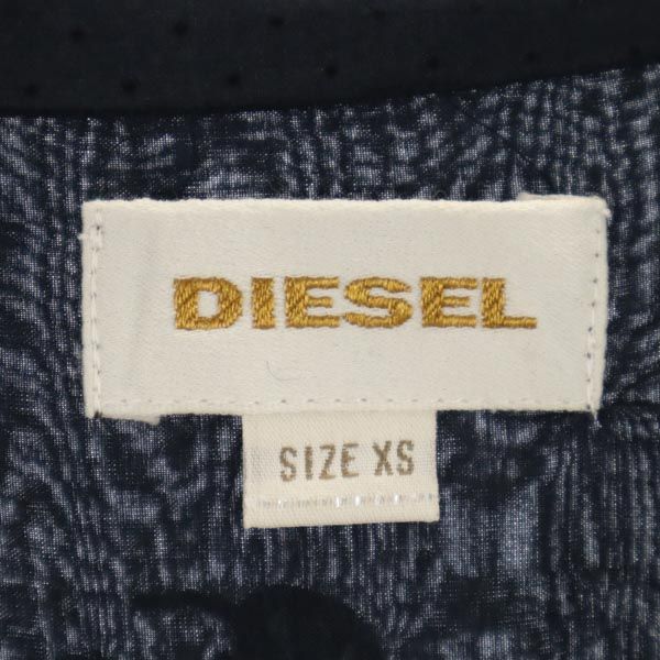 DIESEL ディーゼル スパンコールデザイン 長袖 ブラウス XS 黒 シャツ レディース