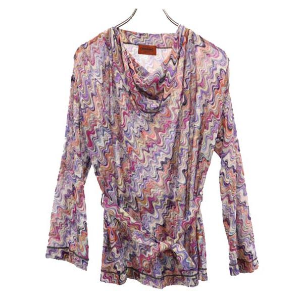 Missoni ミッソーニ イタリア製 総柄 長袖 カットソー 40 ウエストベルト レディース