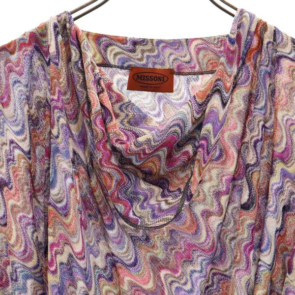 Missoni ミッソーニ イタリア製 総柄 長袖 カットソー 40 ウエストベルト レディース