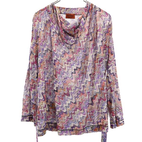 Missoni ミッソーニ イタリア製 総柄 長袖 カットソー 40 ウエストベルト レディース