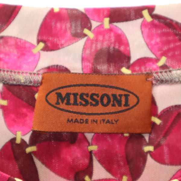 Missoni ミッソーニ イタリア製 総柄 長袖 カットソー 40 ピンク系 レディース