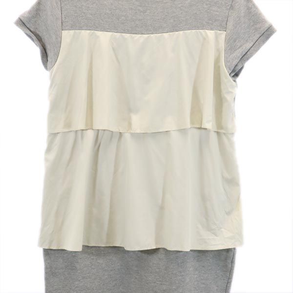 LANVIN en Bleu ランバンオンブルー 日本製 半袖 スウェット ワンピース 38 グレー系 レディース