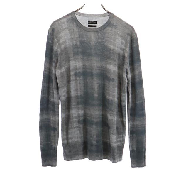 ALLSAINTS オールセインツ ウール 総柄 長袖 セーター XS グレー系 ニット メンズ