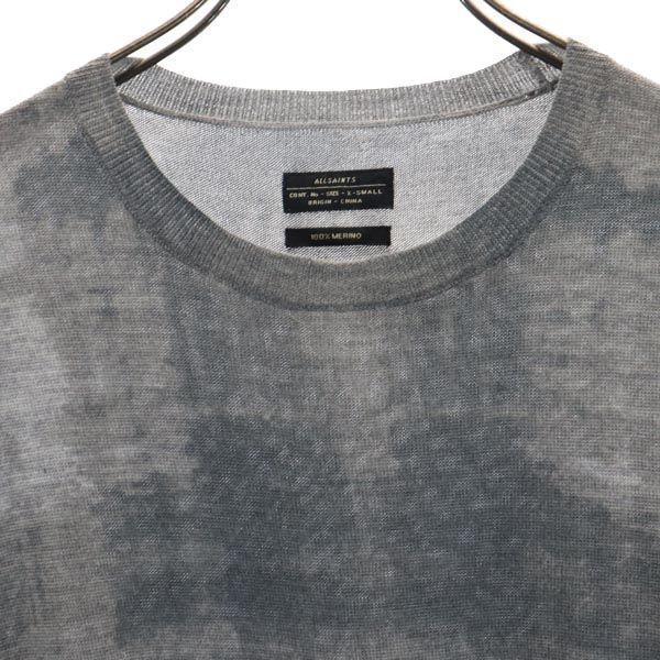 ALLSAINTS オールセインツ ウール 総柄 長袖 セーター XS グレー系 ニット メンズ
