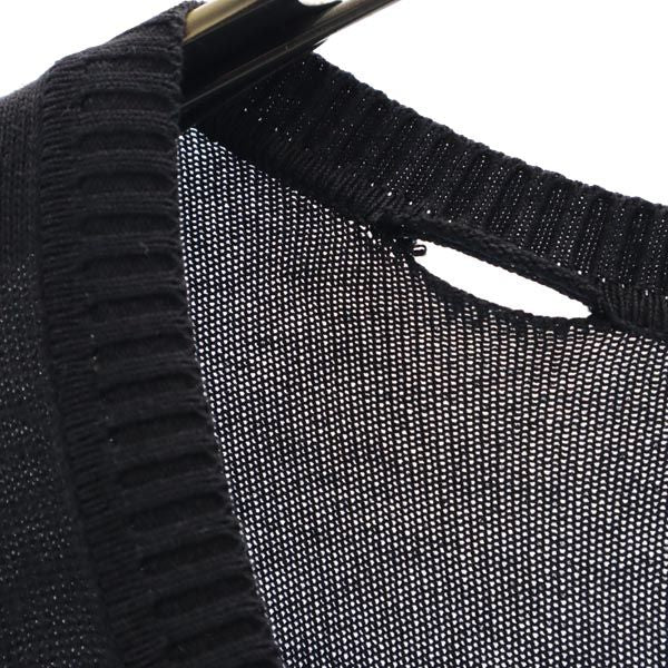 ARMANI EXCHANGE アルマーニエクスチェンジ シルクブレンド 7分袖 ニット カーディガン S 黒 レディース