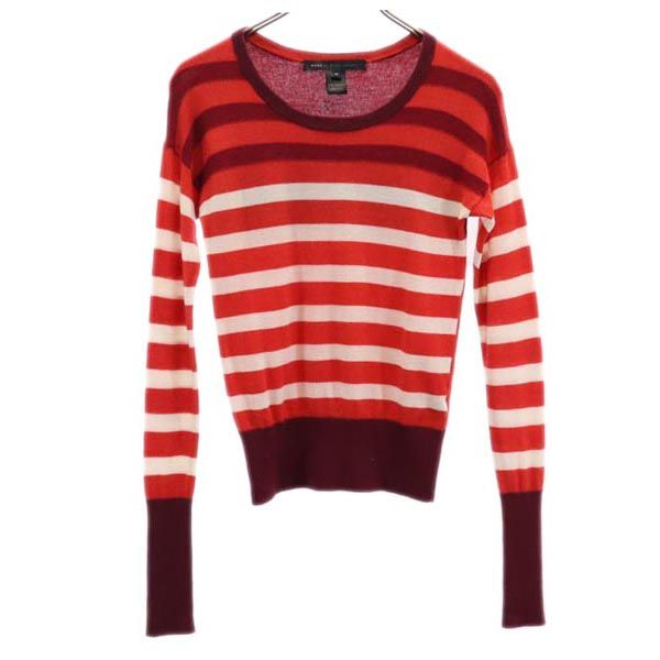 MARC BY MARC JACOBS マークバイマークジェイコブス ボーダー柄 長袖 セーター XS 赤系 ニット メンズ