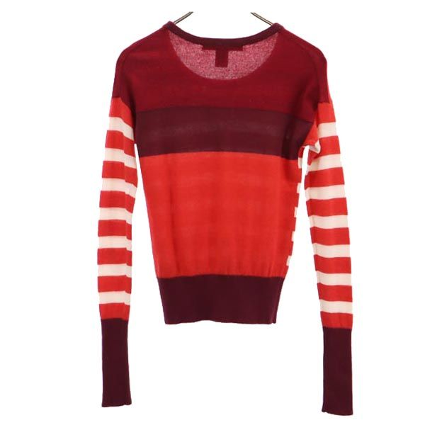 MARC BY MARC JACOBS マークバイマークジェイコブス ボーダー柄 長袖 セーター XS 赤系 ニット メンズ