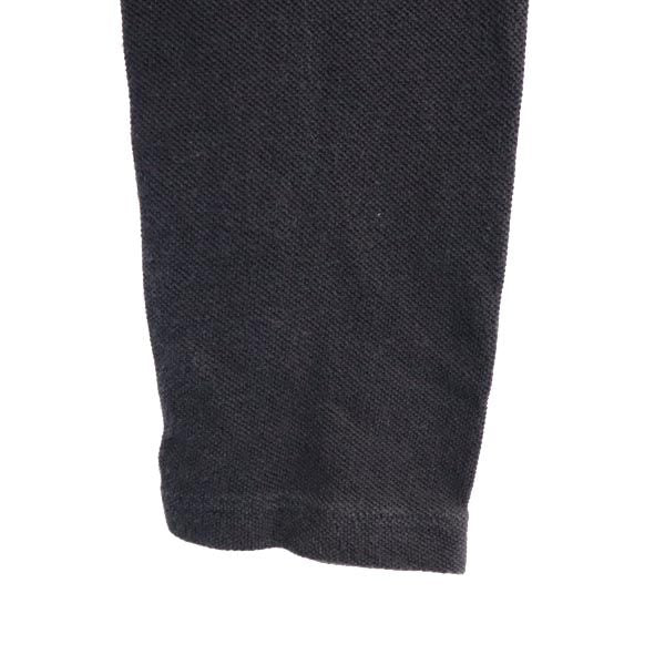 RALPH LAUREN ラルフローレン 長袖 フリル ワンピース XL(16) グレー×ブラック 鹿の子 ハーフボタン キッズ