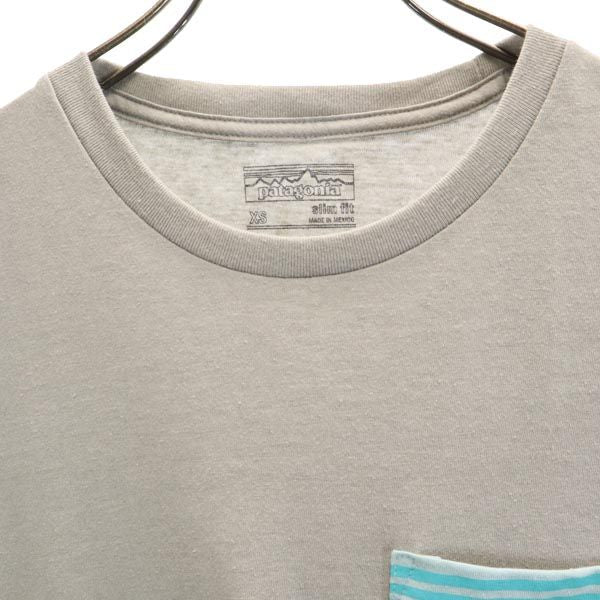 patagonia パタゴニア アウトドア 半袖 Tシャツ XS グレー スリムフィット SLIM FIT ポケT メンズ