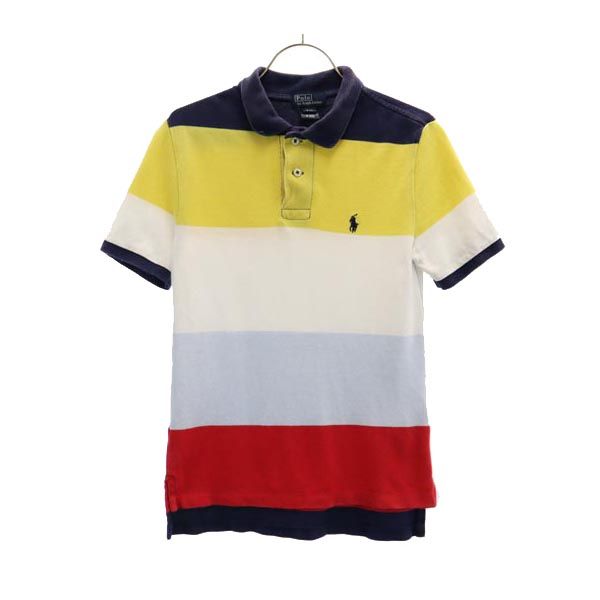 Polo by Ralph Lauren ポロバイラルフローレン ボーダー 半袖 ポロシャツ S(8) 鹿の子 キッズ