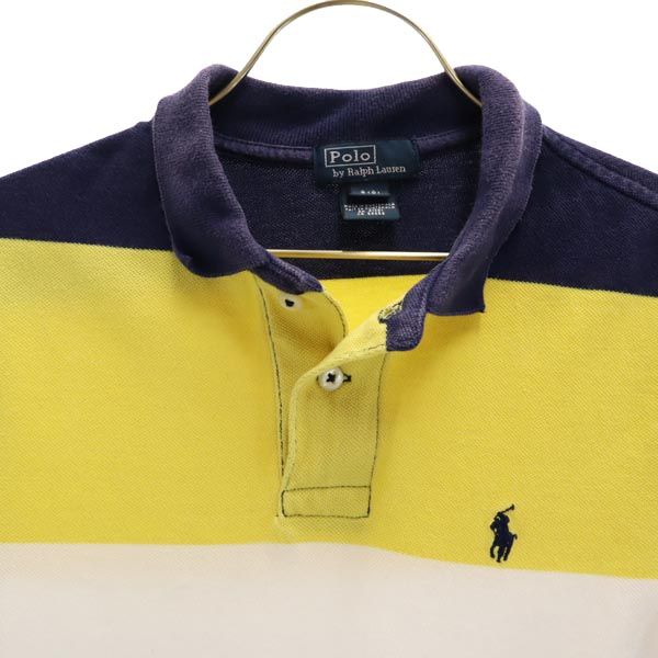 Polo by Ralph Lauren ポロバイラルフローレン ボーダー 半袖 ポロシャツ S(8) 鹿の子 キッズ