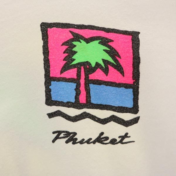 オンザビーチ 両面プリント 半袖 クルーネック Tシャツ 白系 ON THE BEACH メンズ