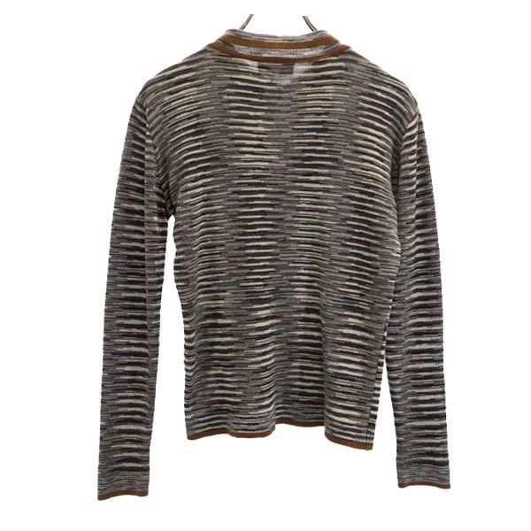 Missoni ミッソーニ イタリア製 ウールブレンド 総柄 長袖 ニット カットソー 40 ブラウン系 レディース