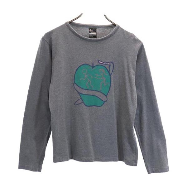 NEIGHBORHOOD ネイバーフッド りんご柄 プリント 長袖 Tシャツ 1 グレー ロンT メンズ