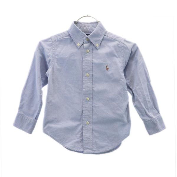 RALPH LAUREN ラルフローレン 長袖 オックスフォード ボタンダウンシャツ 2/2T ブルー キッズ