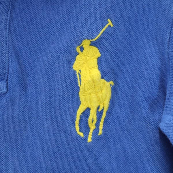 ポロバイラルフローレン ビッグポニー 長袖 ポロシャツ 7 ブルー Polo by Ralph Lauren キッズ
