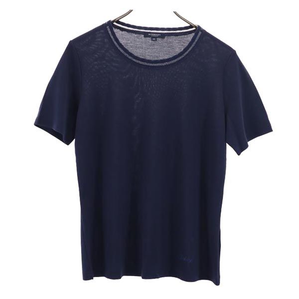 BURBERRY バーバリー 三陽商会 半袖 クルーネック Tシャツ 38 ネイビー レディース