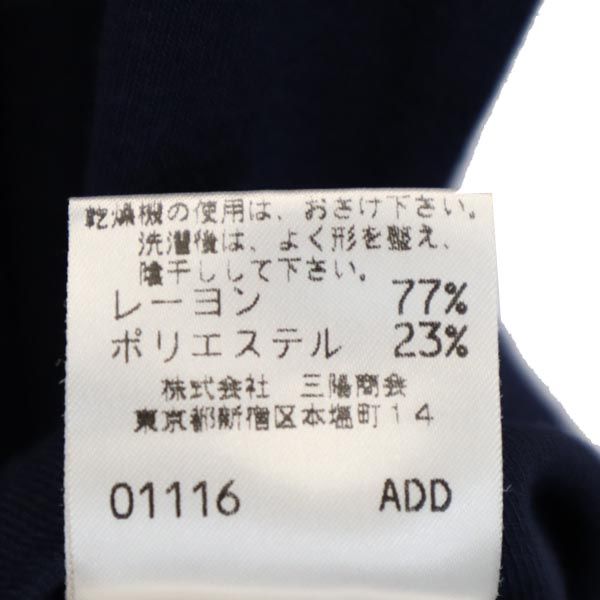 BURBERRY バーバリー 三陽商会 半袖 クルーネック Tシャツ 38 ネイビー レディース