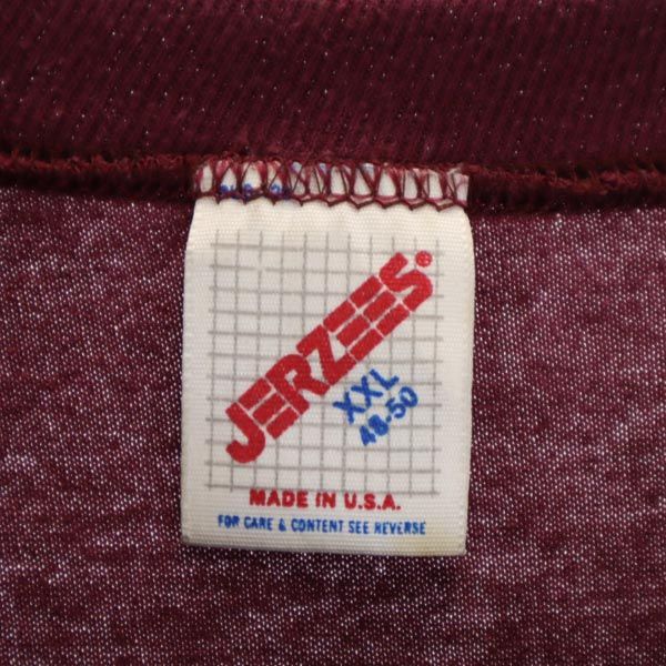 JERZEES ジャージーズ 90s オールド USA製 半袖 Tシャツ XXL えんじ メンズ