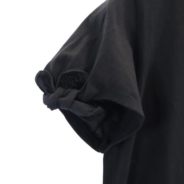 Ron Herman ロンハーマン 日本製 半袖 Tシャツ XS 黒 袖リボン レディース