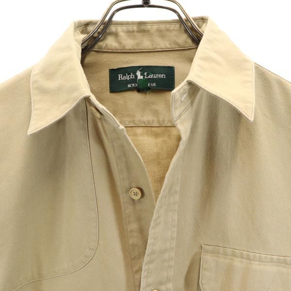 RALPH LAUREN ラルフローレン 長袖 シャツ L カーキ系 エルボーパッチ レディース