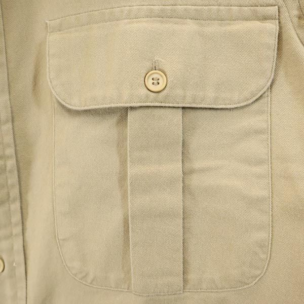 RALPH LAUREN ラルフローレン 長袖 シャツ L カーキ系 エルボーパッチ レディース