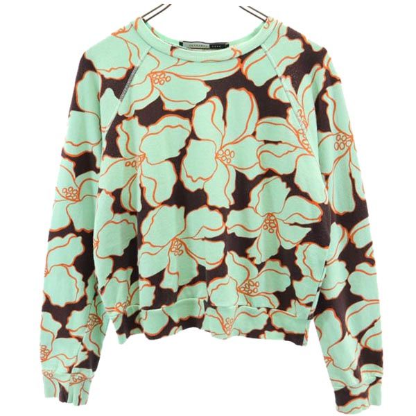 SPORTMAX CODE スポーツマックスコード 総柄 長袖 スウェット トレーナー XL グリーン系 レディース