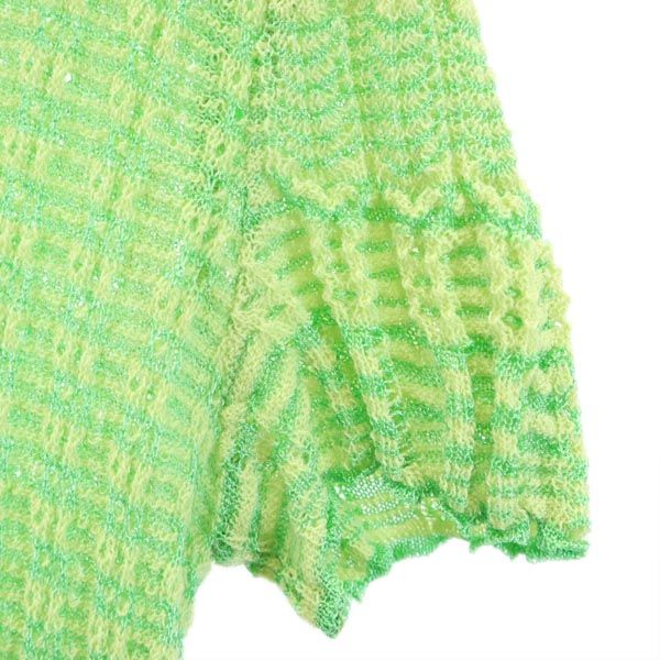 Missoni ミッソーニ イタリア製 ウールブレンド ボーダー 長袖 アンサンブル ニット カーディガン グリーン系 レディース
