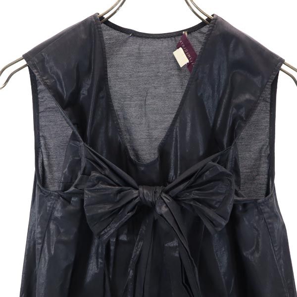 Stella McCartney ステラマッカートニー ノースリーブ フロントリボン カットソー 38 ブラック系 レディース