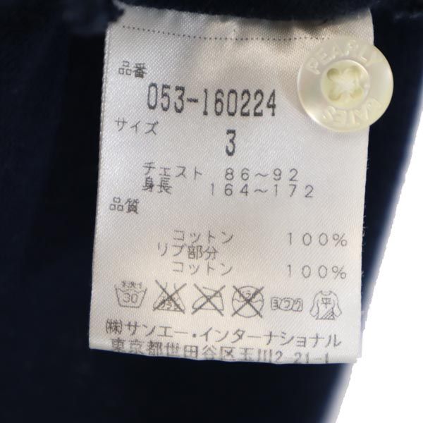 PEARLY GATES パーリーゲイツ 日本製 ゴルフ 半袖 ポロシャツ 3 ネイビー系 鹿の子 レディース