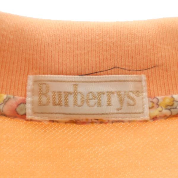 Burberrys バーバリーズ 90s オールド 半袖 ポロシャツ M オレンジ系 鹿の子 レディース