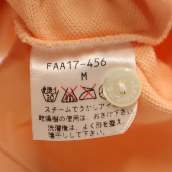 Burberrys バーバリーズ 90s オールド 半袖 ポロシャツ M オレンジ系 鹿の子 レディース
