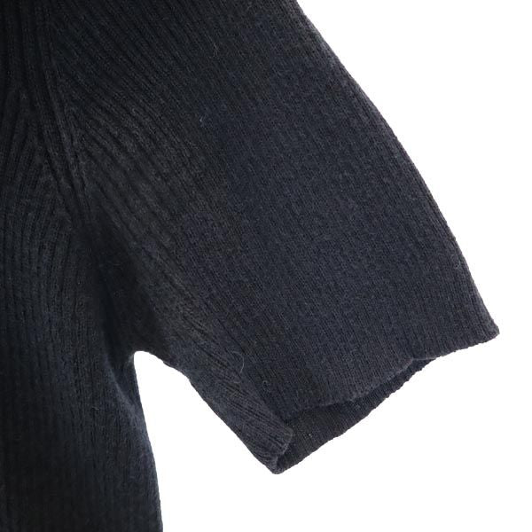 LAUREN RALPH LAUREN ローレンラルフローレン ウールブレンド 半袖 ハイネック セーター S 黒系 ニット レディース