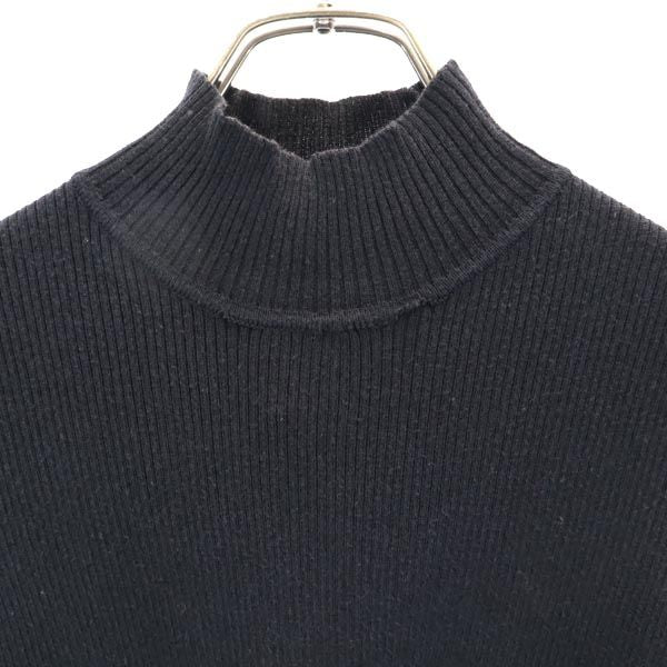 LAUREN RALPH LAUREN ローレンラルフローレン ウールブレンド 半袖 ハイネック セーター S 黒系 ニット レディース