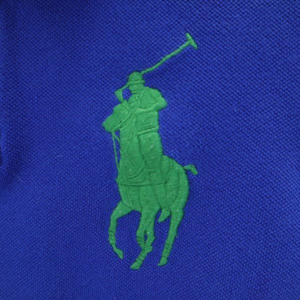 POLO RALPH LAUREN ポロラルフローレン ビッグポニー 長袖 ポロシャツ 6(120/60) ブルー系 鹿の子 キッズ