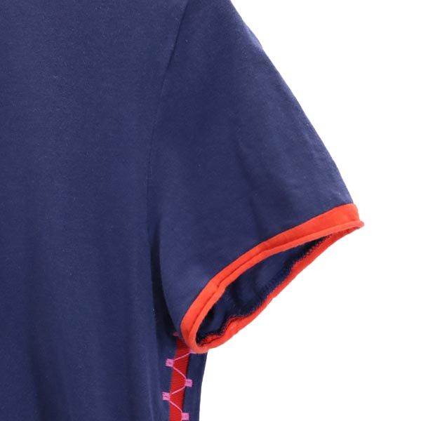 エトロ イタリア製 半袖 Tシャツ 44 紺系 ETRO サイドデザイン レディース