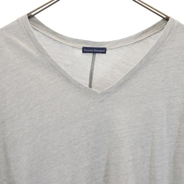 ジャーナルスタンダード 日本製 半袖 Vネック Tシャツ F グレー系 JOURNAL STANDARD レディース